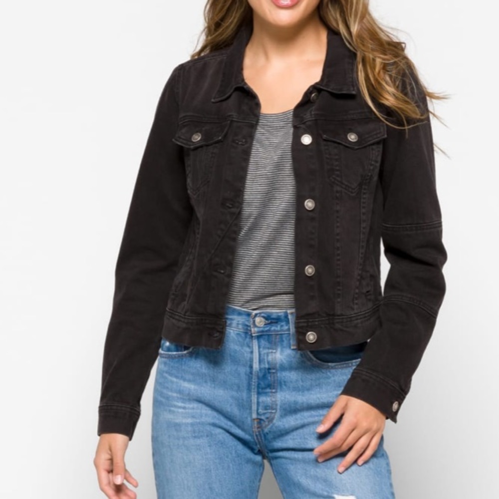 Free people black jean jacket